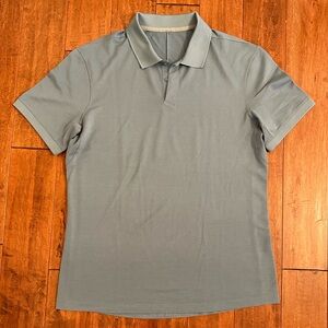 Lululemon Blue Pique Short Sleeve Polo Shirt Sz XL